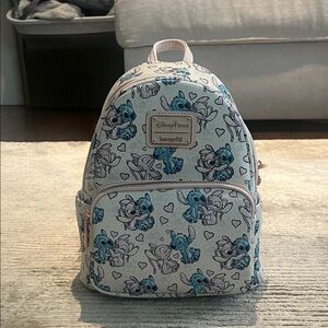 Loungefly Disney Parks Stitch & Angel AOP Mini Backpack